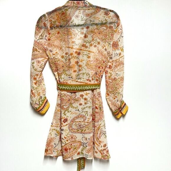 NWOT ZARA Printed Boho Tied Floral Mini Summer Dress Sz S - Picture 5 of 10